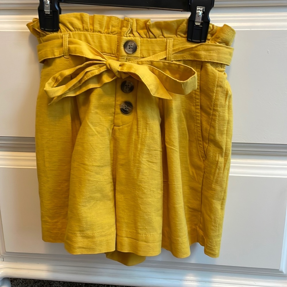 Woman’s Yellow, Flowy Shorts